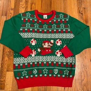 Men’s Super Mario Bros. Ugly Sweater Size XXL
